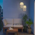 IKEA SOLVINDEN СОЛЬВІНДЕН, LED підвісний світильник сон батар, зовнішні овальні / сині смуги, 26 см 005.157.73 фото thumb №2