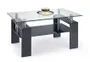 Журнальний стіл скляний HALMAR DIANA H, 110/60/55 см, чорний лакований фото