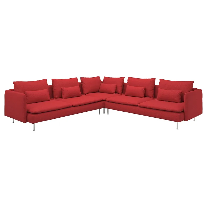 IKEA SÖDERHAMN СЕДЕРХАМН, кутовий диван, 6-місний, Тонеруд червоний 295.144.24 фото №1