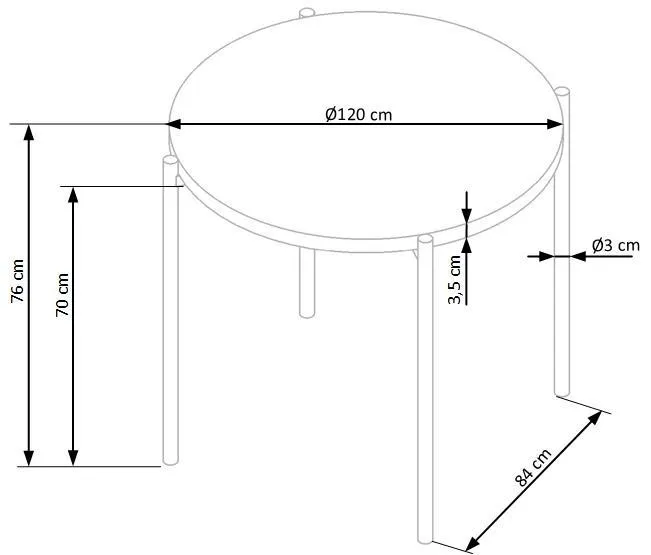 Круглий стіл HALMAR MORGAN 120x120 см дуб золотистий / чорний фото №11