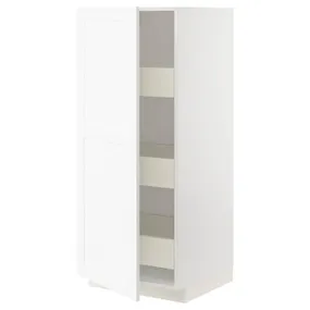 IKEA METOD МЕТОД / MAXIMERA МАКСІМЕРА, висока шафа із шухлядами, білий Енкопінг / білий імітація дерева, 60x60x140 см 494.735.59 фото