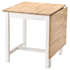 IKEA PINNTORP ПИННТОРП, стол складной, светло-коричневое/белое пятно, 67/124x75 см 705.294.65 фото