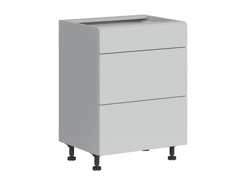BRW Кухонный базовый шкаф Top Line 60 см с ящиками светло-серый матовый, греноловый серый/светло-серый матовый TV_D3S_60/82_2SMB/SMB-SZG/BRW0014 фото №2