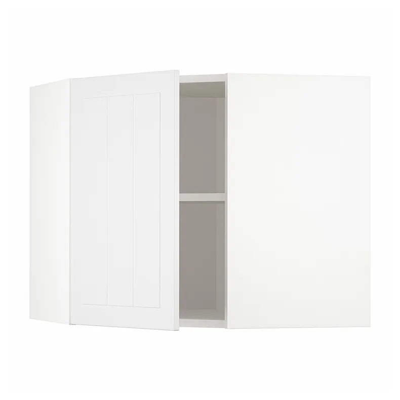 IKEA METOD МЕТОД, угловой навесной шкаф с полками, белый / Стенсунд белый, 68x60 см 094.091.98 фото №1