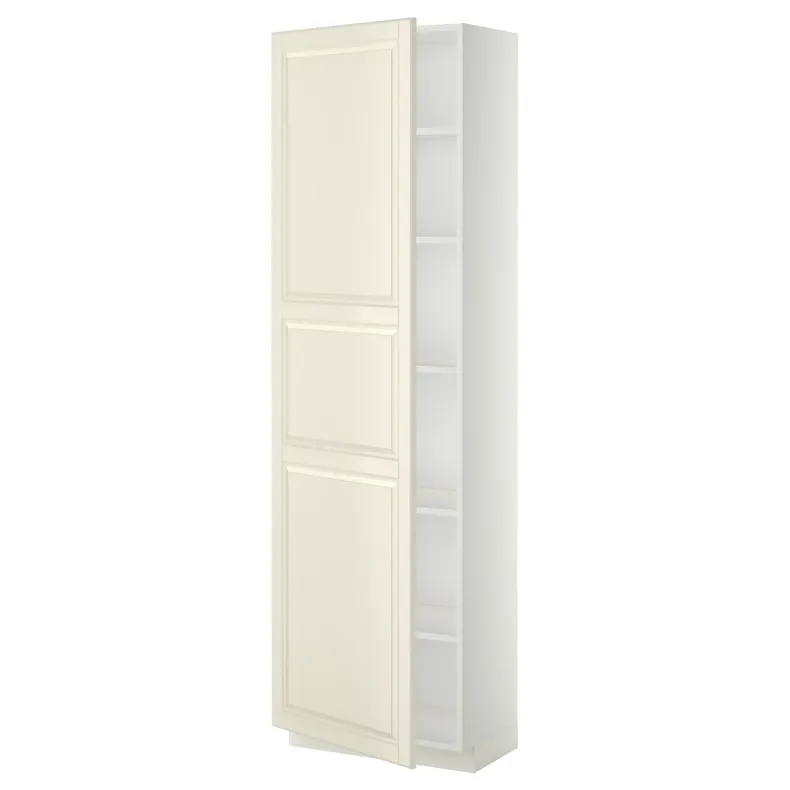 IKEA METOD МЕТОД, высокий шкаф с полками, белый / бодбинские сливки, 60x37x200 см 094.614.45 фото №1