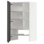 IKEA METOD МЕТОД, навесной шкаф д / вытяжки / полка / дверь, белый / Воксторп темно-серый, 60x100 см 795.042.34 фото