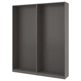IKEA PAX ПАКС, 2 каркаси гардероба, темно-сірий, 200x35x236 см 194.321.79 фото