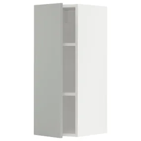 IKEA METOD МЕТОД, навесной шкаф с полками, белый / светло-серый, 30x80 см 695.384.04 фото