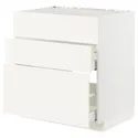 IKEA METOD МЕТОД / MAXIMERA МАКСИМЕРА, шкаф под мойку+3фасада / 2ящика, белый / Вальстена белый, 80x60 см 495.071.87 фото thumb №1