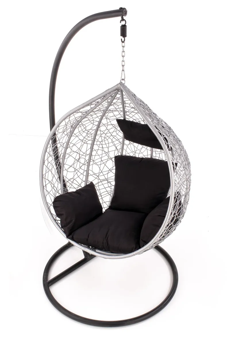 Садовое кресло, кокон HALMAR EGGY, серый/черный фото №10