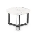 Журнальный стол круглый HALMAR ANTICA M 55x55 см, столешница - белый мрамор, каркас - черный фото thumb №1