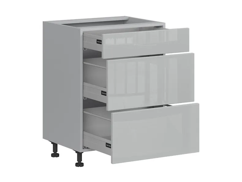 BRW Кухонный базовый шкаф Top Line 60 см с ящиками soft-close серый глянец, серый гранола/серый глянец TV_D3S_60/82_2STB/STB-SZG/SP фото №3