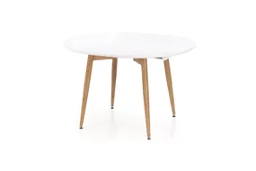 Кухонный стол раскладной HALMAR CALIBER 160-200x90 см белый/дуб сан ремо фото