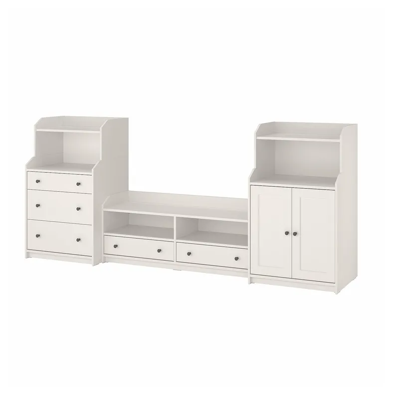 IKEA HAUGA ХАУГА, комбинация для хранения / под ТВ, белый, 277x46x116 см 993.884.36 фото №1