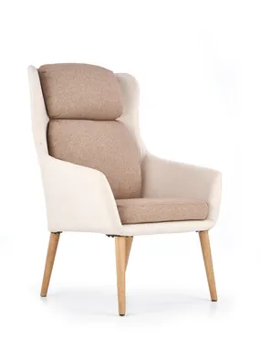 Кресло мягкое HALMAR PURIO бежевый/коричневый фото