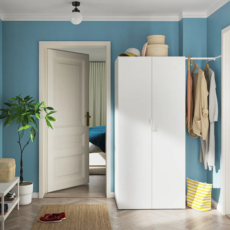 IKEA PLATSA ПЛАТСА, гардероб із 2 дверцятами, білий / ФОННЕС білий, 110-127x57x181 см 494.372.84 фото №2