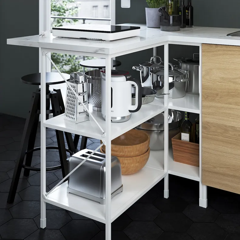 IKEA ENHET ЭНХЕТ, угловая кухня, белый / имит. дуб 493.382.41 фото №11