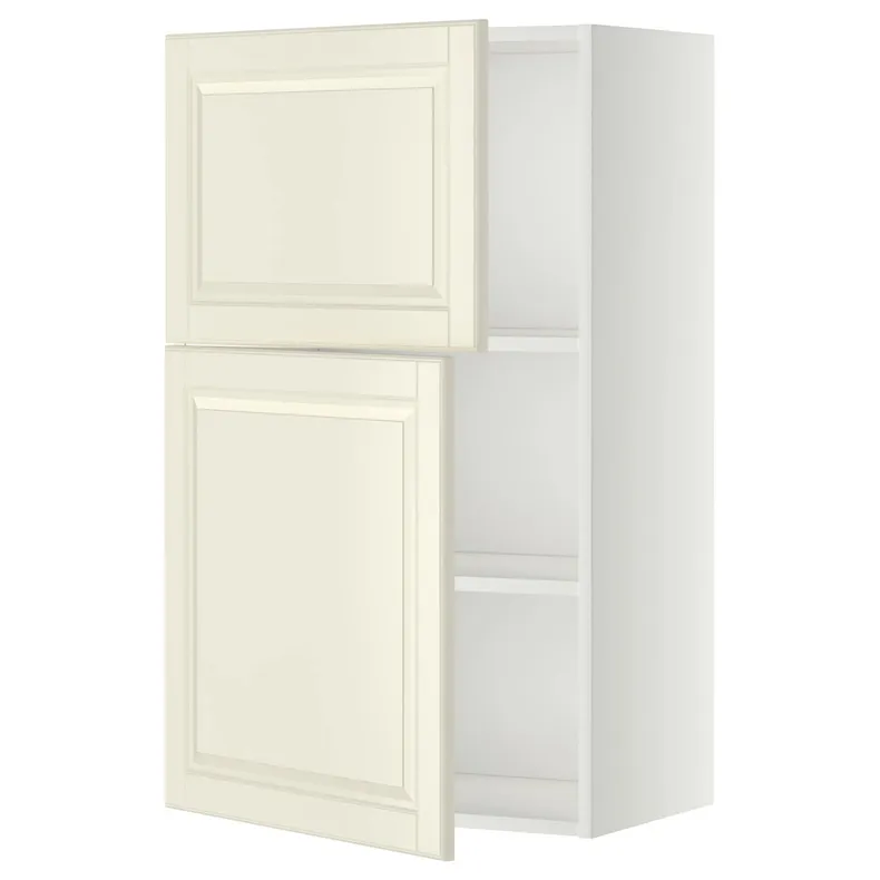IKEA METOD МЕТОД, навісна шафа з полицями / 2 дверцят, білий / БУДБІН кремово-білий, 60x100 см 694.651.48 фото №1