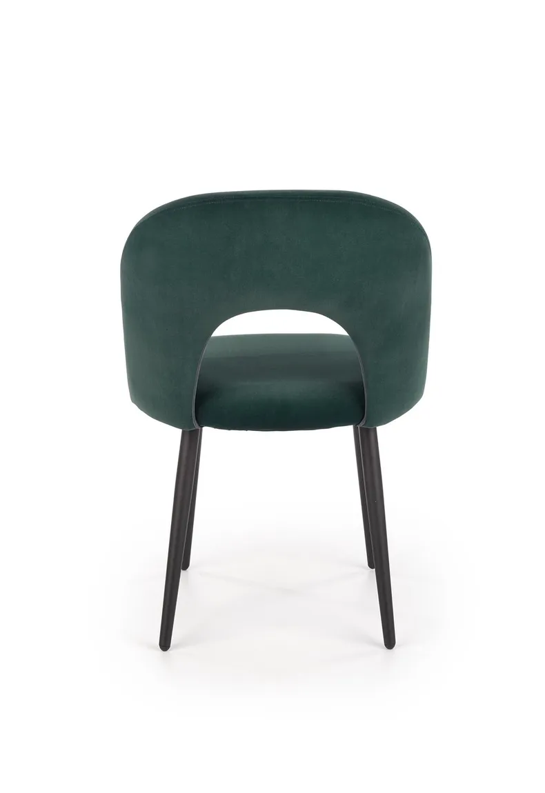 Кухонний стілець HALMAR K384 темно-зелений/чорний (1шт=4шт) фото №2