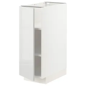 IKEA METOD МЕТОД, підлогова шафа з полицями, білий / Ringhult світло-сірий, 30x60 см 494.668.51 фото