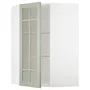 IKEA METOD МЕТОД, кутова настін шафа, полиці / скл двер, білий / Стенсунд світло-зелений, 68x100 см 094.867.09 фото