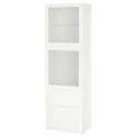 IKEA BESTÅ БЕСТО, комбін д / зберіг зі склян дверцятами, білий / ЛАППВІКЕН білий прозоре скло, 60x42x193 см 993.008.58 фото thumb №1