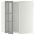 IKEA METOD МЕТОД, кутова настін шафа, полиці / скл двер, білий / сірий Бодбін, 68x80 см 293.949.64 фото thumb №1