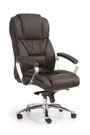 Крісло офісне обертове HALMAR FOSTER, темно-коричневий - шкіра фото