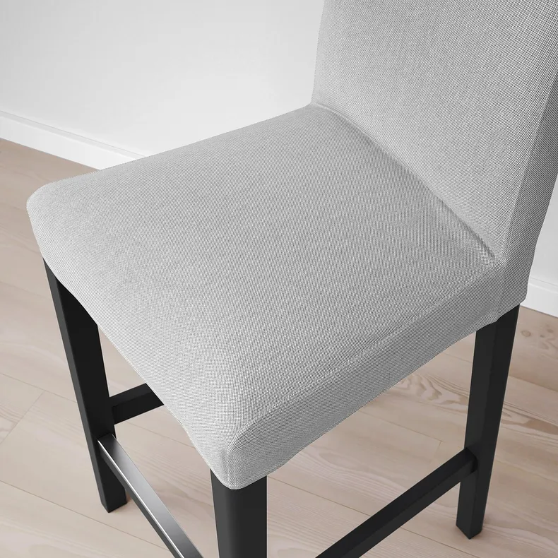 IKEA BERGMUND БЕРГМУНД, барний стілець зі спинкою, чорний / або світло-сірий, 62 см 893.881.73 фото №5