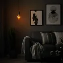 IKEA SUNNEBY СУННЕБЮ / MOLNART МОЛНАРТ, подвесной светильник с лампочкой, Черная форма колокола / коричневое прозрачное стекло 794.912.03 фото thumb №3