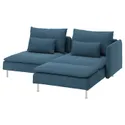 IKEA SÖDERHAMN СЕДЕРХАМН, 2-місний диван, з шезлонгом з підлокітником/Tallmyra синій 894.306.43 фото thumb №1