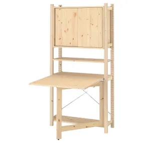IKEA IVAR ИВАР, 1секция / складной стол / раздвиж дверь, сосна, 89x30x179 см 694.695.18 фото