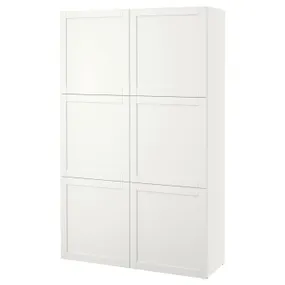 IKEA BESTÅ БЕСТО, комбинация для хранения с дверцами, белый / Ханвикен белый, 120x42x193 см 490.575.23 фото