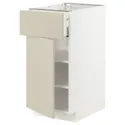 IKEA METOD МЕТОД / MAXIMERA МАКСИМЕРА, напольный шкаф с ящиком / дверцей, белый / гавсторпский бежевый, 40x60 см 394.665.21 фото thumb №1