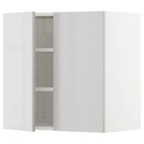 IKEA METOD МЕТОД, навесной шкаф с полками / 2дверцы, белый / светло-серый, 60x60 см 294.673.85 фото
