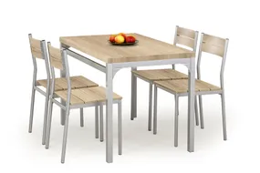 Столовий комплект HALMAR MALCOLM стіл + 4 стільці 110x70 см, дуб сонома фото