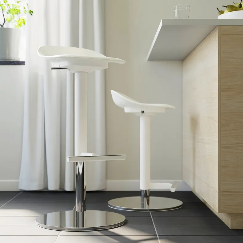 IKEA JANINGE ЯНІНГЕ, барний стілець, білий, 76 см 702.460.89 фото №3