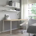 IKEA MITTCIRKEL МИТТЦИРКЕЛЬ / OLOV ОЛОВ, письменный стол, яркий сосновый / белый эффект, 140x60 см 995.087.64 фото thumb №3