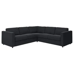 IKEA VIMLE ВИМЛЕ, 4-местный угловой диван, Саксемара черно-синяя 593.995.16 фото