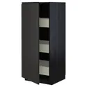 IKEA METOD МЕТОД / MAXIMERA МАКСИМЕРА, высокий шкаф с ящиками, черный / матовый антрацит, 60x60x140 см 594.954.43 фото thumb №1