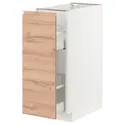 IKEA METOD МЕТОД / MAXIMERA МАКСИМЕРА, напольный шкаф / выдвижн внутр элем, белый / Воксторп имит. дуб, 30x60 см 594.029.91 фото thumb №1