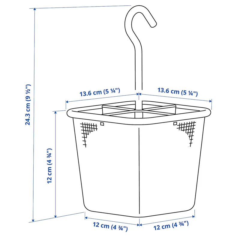 IKEA UPPDATERA УППДАТЕРА, подставка для столовых приборов, антрацит, 12x12 см 404.331.05 фото №3