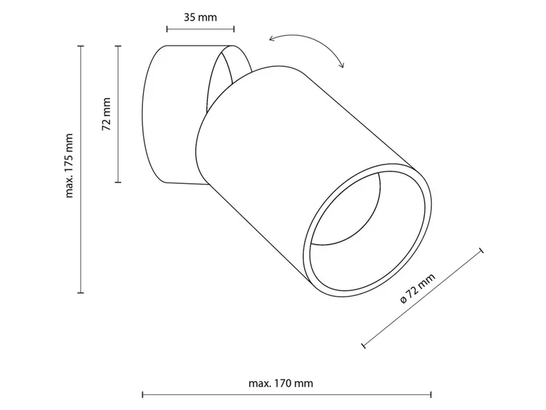 BRW Спот Top Downlight металевий чорний 095122 фото №7