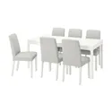 IKEA EKEDALEN ЕКЕДАЛЕН / BERGMUND БЕРГМУНД, стіл+6 стільців, білий / світло-сірий / білий, 180 / 240 см 894.082.32 фото thumb №1