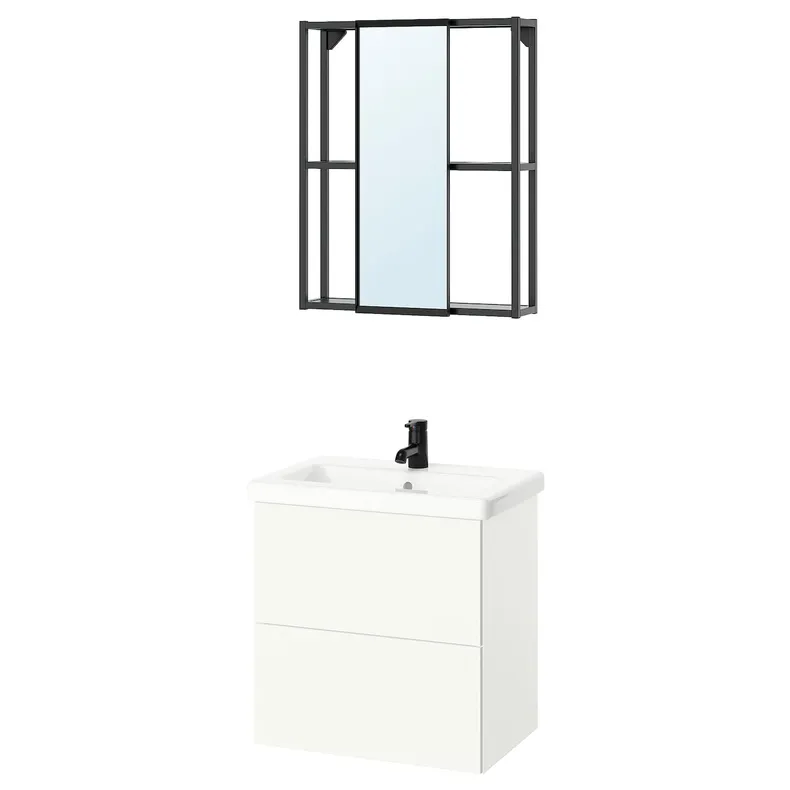 IKEA ENHET ЕНХЕТ, ванна, антрацит/білий, 64x43x65 см 895.470.30 фото №1