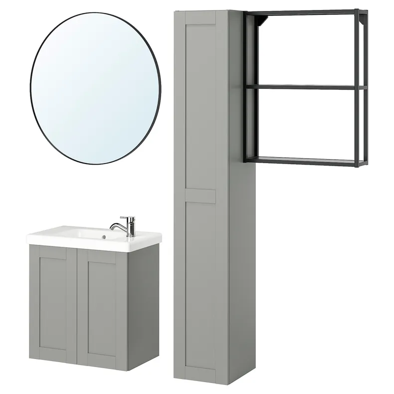 IKEA ENHET ЕНХЕТ, ванна, антрацитовий / сірий каркас, 64x33x65 см 095.477.55 фото №1