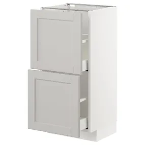 IKEA METOD МЕТОД / MAXIMERA МАКСИМЕРА, напольный шкаф с 2 ящиками, белый / светло-серый, 40x37 см 592.742.53 фото