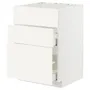 IKEA METOD МЕТОД / MAXIMERA МАКСІМЕРА, підлог шафа д / плит / вб витяжк з шухл, білий / ВАЛЛЬСТЕНА білий, 60x60 см 195.071.84 фото
