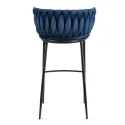 Барний стілець оксамитовий MEBEL ELITE FLORES Velvet, темно-синій / чорний фото thumb №7