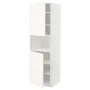 IKEA METOD МЕТОД, выс шкаф д / СВЧ / 2 дверцы / полки, белый / Вальстена белый, 60x60x200 см 995.073.78 фото